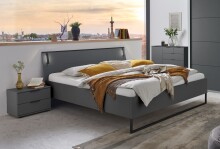 Bettanlage >Tilburg< (4tlg. ) LED, Bett 168x92x210,...