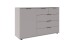 Schlafzimmer-Set >Tilburg< (5tlg. ) Schrank, Bett 188x92x210cm, Kommoden, Saharagrau, Abs. Grafit