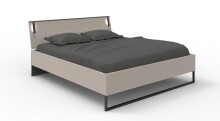 Schlafzimmer-Set >Tilburg< (4tlg.) Schrank, Bett 168x92x210cm, Nachtkommoden, Saharagrau / Grafit