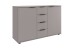 Schlafzimmer-Set >Tilburg< (5tlg.) Bett 188x92x210cm, Schrank, Kommoden, Saharagrau / Grafit