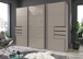 Schlafzimmer-Set >Tilburg< (4tlg.) Bett 188x92x210cm, Schrank, Nachtkommoden, Saharagrau / Grafit