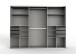 Schlafzimmer-Set >Tilburg< (4tlg.) Bett 188x92x210cm, Schrank, Nachtkommoden, Saharagrau / Grafit