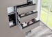 Schlafzimmer-Set >Tilburg< (4tlg.) Bett 188x92x210cm, Schrank, Nachtkommoden, Saharagrau / Grafit