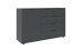 Schlafzimmer-Set >Tilburg< (5tlg.) Bett 188x92x210cm, Schrank, 2 Nachtkommoden, Sideboard, Grafit