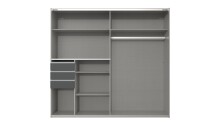 Schlafzimmer-Set >Tilburg< (5tlg.) Bett 168x92x210cm, Schrank, 2 Nachtkommoden, Kommode, Grafit