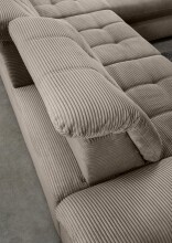 Polsterecke >Devland< Schlaffunktion, Stauraum, Cord grau-braun - 273x105x189cm (BxHxT)