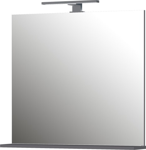 Badspiegel >1429< mit Ablage in Graphit - 76x75x15cm (BxHxT)