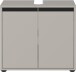Waschbeckenunterschrank >GW-LEMONT< Siphonaussparung, 2 Türen, Türdämpfung, Steingrau - 63x55x34cm (BxHxT)