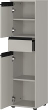 Seitenschrank >GW-LEMONT< 2 Türen, 1 Schublade, Dämpfung, Steingrau - 33x121x34cm (BxHxT)