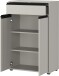 Badkommode >GW-LEMONT< Türen & Schublade mit Soft-Close, Steingrau - 63x98x34cm (BxHxT)
