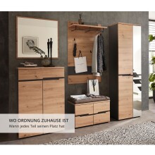 Garderoben-Set >Memphis< (2-teilig) Artisan Eiche Dekor / Graphit - 80x192x38 (BxHxT)