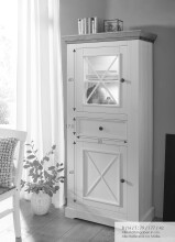 Wohnwand >WZ-0133< (2-teilig) weiss / eichefarbig - 268x177x42 (BxHxT)
