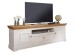 Wohnwand >WZ-0133< (2-teilig) weiss / eichefarbig - 298x214x42 (BxHxT)