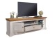 Wohnwand >WZ-0133< (2-teilig) weiss / eichefarbig - 298x214x42 (BxHxT)
