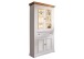 Wohnwand >WZ-0133< (2-teilig) weiss / eichefarbig - 298x214x42 (BxHxT)