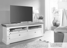 Wohnwand >WZ-0133< (3-teilig) weiss / eichefarbig - 248x177x42 (BxHxT)