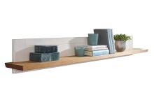 Wohnwand >WZ-0133< (3-teilig) weiss / eichefarbig - 248x177x42 (BxHxT)