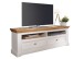 Wohnwand >WZ-0133< (3-teilig) weiss / eichefarbig - 248x177x42 (BxHxT)