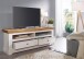Wohnwand >WZ-0133< (3-teilig) weiss / eichefarbig - 278x214x42 (BxHxT)