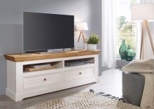 Wohnwand >WZ-0133< (4-teilig) weiss /  eichefarbig - 357x214x42 (BxHxT)