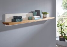 Wohnwand >WZ-0133< (4-teilig) weiss /  eichefarbig - 357x214x42 (BxHxT)
