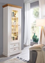 Wohnwand >WZ-0133< (3-teilig) weiss / eichefarbig -...