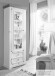 Wohnwand >WZ-0133< (3-teilig) weiss / eichefarbig - 248x214x42 (BxHxT)