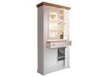 Wohnwand >WZ-0133< (4-teilig) weiss / eichefarbig - 357x214x42 (BxHxT)