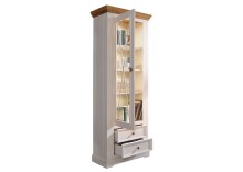 Wohnwand >WZ-0133< (4-teilig) weiss / eichefarbig - 327x214x42 (BxHxT)