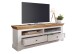 Wohnwand >WZ-0133< (4-teilig) weiss / eichefarbig - 327x214x42 (BxHxT)