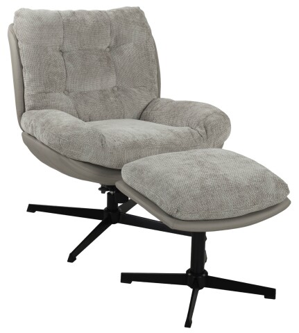 Relaxsessel >Tolox< (2-teilig) inkl. Hocker, sandfarbig - 78x95x91 (BxHxT)