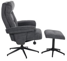 Relaxsessel >Olvera< (2-teilig) inkl. Hocker, anthrazit - 87x108x82 (BxHxT)