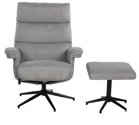 Relaxsessel >Zalea< (2-teilig) inkl. Hocker,  steingrau - 87x108x82 (BxHxT)