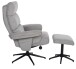 Relaxsessel >Zalea< (2-teilig) inkl. Hocker,  steingrau - 87x108x82 (BxHxT)