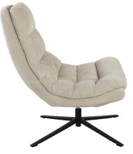 Relaxsessel >Porto< (2-teilig) inkl. Hocker, drehbar, Cord beige - 83x100x92 (BxHxT)