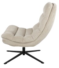 Relaxsessel >Porto< (2-teilig) inkl. Hocker, drehbar, Cord beige - 83x100x92 (BxHxT)
