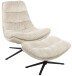 Relaxsessel >Porto< (2-teilig) inkl. Hocker, drehbar, Cord beige - 83x100x92 (BxHxT)