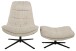 Relaxsessel >Porto< (2-teilig) inkl. Hocker, drehbar, Cord beige - 83x100x92 (BxHxT)
