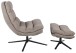 Relaxsessel >Porto< (2-teilig) inkl. Hocker, drehbar, sandfarbig - 83x100x92cm (BxHxT)