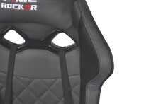 Gaming-Stuhl >Game-Rocker< ergonomisch, Anthrazit / Schwarz - 66x128x66 (BxHxT)