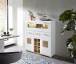 Barschrank >Fun Plus< in weiss matt / Eiche Dekor - 120x129x37 (BxHxT)