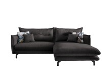 Polsterecke >Launce< verstellbare Armlehnen, Zierkissen, Anthrazit - 255x94cm (BxH)
