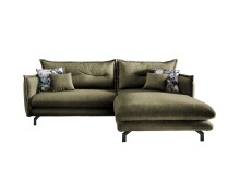 Polsterecke >Launce< verstellbare Armlehnen, Zier-Wendekissen, grün - 255x94x180cm (BxHxT)