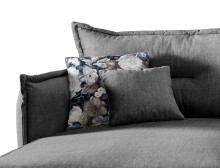 Polsterecke >Launce< verstellbare Armlehnen, Zier-Wendekissen, asche - 255x94x180cm (BxHxT)