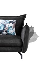 Polsterecke >Launce< verstellbare Armlehnen, Zier-Wendekissen, asche - 255x94x180cm (BxHxT)