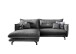 Polsterecke >Launce< verstellbare Armlehnen, Zier-Wendekissen, asche - 255x94x180cm (BxHxT)