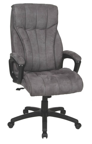 Chefsessel >John< 150kg, grau, Mikrofaser - 68x111x68cm (BxHxT)