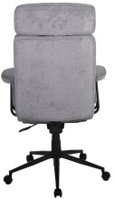 Chefsessel >Junis< höhenverstellbarer Kopfstütze, grau, Webstoff - 77x118x77cm (BxHxT)