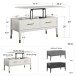 Couchtisch >Bendik< 2 Schubladen, Weiß, MDF/Kautschukholz/Metall - 106x51x52cm (BxHxT)