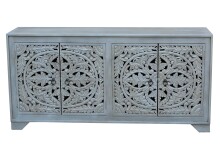 Sideboard >Kalita< in Grau, Massivholz - 170x85x40cm (BxHxT)